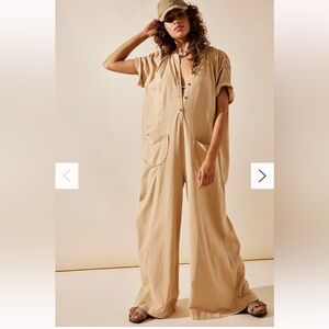 Free People My Go-To Jumpsuit size S - Warm Camel Color
